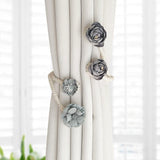 Maxbell Curtain Holdback Clip Bohemian Drapery Tieback for Nursery Bedroom Farmhouse Gray