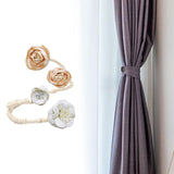 Maxbell Curtain Holdback Clip Bohemian Drapery Tieback for Nursery Bedroom Farmhouse Champagne