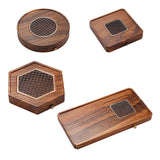 Maxbell Wood Tea Tray Kungfu Tea Table Teacup Plate for Tea Room Home Tea Lover Gift Round