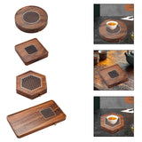Maxbell Wood Tea Tray Kungfu Tea Table Teacup Plate for Tea Room Home Tea Lover Gift Round