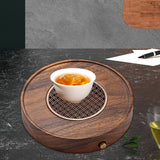 Maxbell Wood Tea Tray Kungfu Tea Table Teacup Plate for Tea Room Home Tea Lover Gift Round