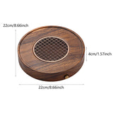 Maxbell Wood Tea Tray Kungfu Tea Table Teacup Plate for Tea Room Home Tea Lover Gift Round