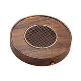 Maxbell Wood Tea Tray Kungfu Tea Table Teacup Plate for Tea Room Home Tea Lover Gift Round