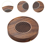 Maxbell Wood Tea Tray Kungfu Tea Table Teacup Plate for Tea Room Home Tea Lover Gift Round