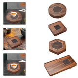 Maxbell Wood Tea Tray Kungfu Tea Table Teacup Plate for Tea Room Home Tea Lover Gift Round