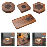 Maxbell Wood Tea Tray Kungfu Tea Table Teacup Plate for Tea Room Home Tea Lover Gift Round