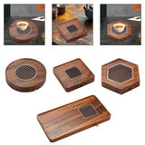 Maxbell Wood Tea Tray Kungfu Tea Table Teacup Plate for Tea Room Home Tea Lover Gift Round