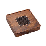 Maxbell Wood Tea Tray Kungfu Tea Table Teacup Plate for Tea Room Home Tea Lover Gift Square