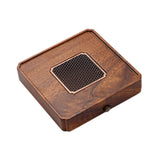 Maxbell Wood Tea Tray Kungfu Tea Table Teacup Plate for Tea Room Home Tea Lover Gift Square