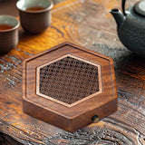 Maxbell Wood Tea Tray Kungfu Tea Table Teacup Plate for Tea Room Home Tea Lover Gift Hexagon