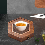 Maxbell Wood Tea Tray Kungfu Tea Table Teacup Plate for Tea Room Home Tea Lover Gift Hexagon