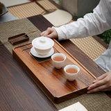 Maxbell Wood Tea Tray Kungfu Tea Table Teacup Plate for Tea Room Home Tea Lover Gift Rectangle