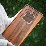 Maxbell Wood Tea Tray Kungfu Tea Table Teacup Plate for Tea Room Home Tea Lover Gift Rectangle