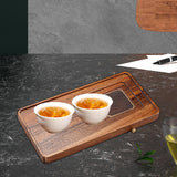 Maxbell Wood Tea Tray Kungfu Tea Table Teacup Plate for Tea Room Home Tea Lover Gift Rectangle