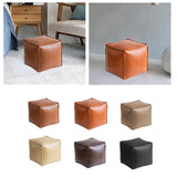 Maxbell Unstuffed Pouf Cover Boho Foot Rest Cover for Balcony Under Desk Living Room Brown
