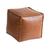 Maxbell Unstuffed Pouf Cover Boho Foot Rest Cover for Balcony Under Desk Living Room Brown