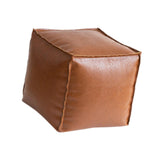 Maxbell Unstuffed Pouf Cover Boho Foot Rest Cover for Balcony Under Desk Living Room Brown