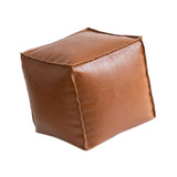Maxbell Unstuffed Pouf Cover Boho Foot Rest Cover for Balcony Under Desk Living Room Brown