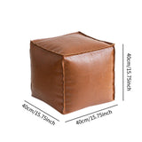 Maxbell Unstuffed Pouf Cover Boho Foot Rest Cover for Balcony Under Desk Living Room Brown