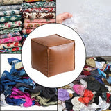 Maxbell Unstuffed Pouf Cover Boho Foot Rest Cover for Balcony Under Desk Living Room Brown