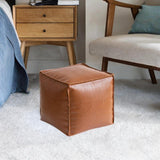 Maxbell Unstuffed Pouf Cover Boho Foot Rest Cover for Balcony Under Desk Living Room Brown