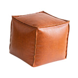 Maxbell Unstuffed Pouf Cover Boho Foot Rest Cover for Balcony Under Desk Living Room Orange