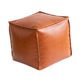 Maxbell Unstuffed Pouf Cover Boho Foot Rest Cover for Balcony Under Desk Living Room Orange