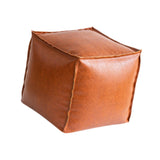 Maxbell Unstuffed Pouf Cover Boho Foot Rest Cover for Balcony Under Desk Living Room Orange