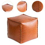 Maxbell Unstuffed Pouf Cover Boho Foot Rest Cover for Balcony Under Desk Living Room Orange
