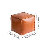 Maxbell Unstuffed Pouf Cover Boho Foot Rest Cover for Balcony Under Desk Living Room Orange