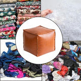 Maxbell Unstuffed Pouf Cover Boho Foot Rest Cover for Balcony Under Desk Living Room Orange