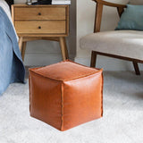 Maxbell Unstuffed Pouf Cover Boho Foot Rest Cover for Balcony Under Desk Living Room Orange