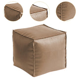 Maxbell Unstuffed Pouf Cover Boho Foot Rest Cover for Balcony Under Desk Living Room Khaki