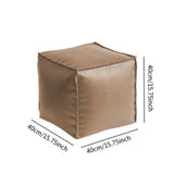 Maxbell Unstuffed Pouf Cover Boho Foot Rest Cover for Balcony Under Desk Living Room Khaki