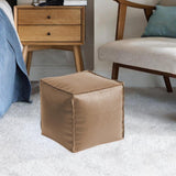 Maxbell Unstuffed Pouf Cover Boho Foot Rest Cover for Balcony Under Desk Living Room Khaki