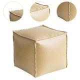 Maxbell Unstuffed Pouf Cover Boho Foot Rest Cover for Balcony Under Desk Living Room Beige