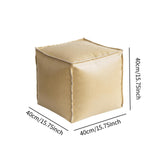 Maxbell Unstuffed Pouf Cover Boho Foot Rest Cover for Balcony Under Desk Living Room Beige