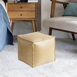 Maxbell Unstuffed Pouf Cover Boho Foot Rest Cover for Balcony Under Desk Living Room Beige