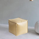 Maxbell Unstuffed Pouf Cover Boho Foot Rest Cover for Balcony Under Desk Living Room Beige