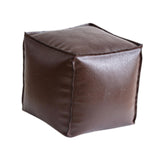 Maxbell Unstuffed Pouf Cover Boho Foot Rest Cover for Balcony Under Desk Living Room Dark Brown