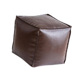 Maxbell Unstuffed Pouf Cover Boho Foot Rest Cover for Balcony Under Desk Living Room Dark Brown