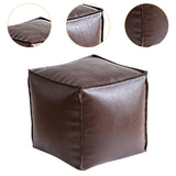 Maxbell Unstuffed Pouf Cover Boho Foot Rest Cover for Balcony Under Desk Living Room Dark Brown