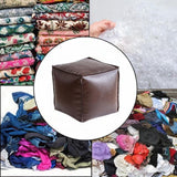 Maxbell Unstuffed Pouf Cover Boho Foot Rest Cover for Balcony Under Desk Living Room Dark Brown
