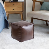 Maxbell Unstuffed Pouf Cover Boho Foot Rest Cover for Balcony Under Desk Living Room Dark Brown