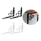 Maxbell 2x Shelf Brackets Space Saving Corner Brace Thickened Shelf Support Brackets Black