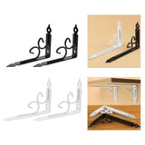 Maxbell 2x Shelf Brackets Space Saving Corner Brace Thickened Shelf Support Brackets Black