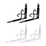 Maxbell 2x Shelf Brackets Space Saving Corner Brace Thickened Shelf Support Brackets Black