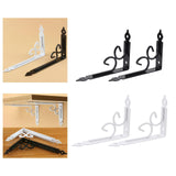 Maxbell 2x Shelf Brackets Space Saving Corner Brace Thickened Shelf Support Brackets Black