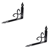 Maxbell 2x Shelf Brackets Space Saving Corner Brace Thickened Shelf Support Brackets Black