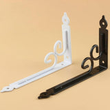 Maxbell 2x Shelf Brackets Space Saving Corner Brace Thickened Shelf Support Brackets Black